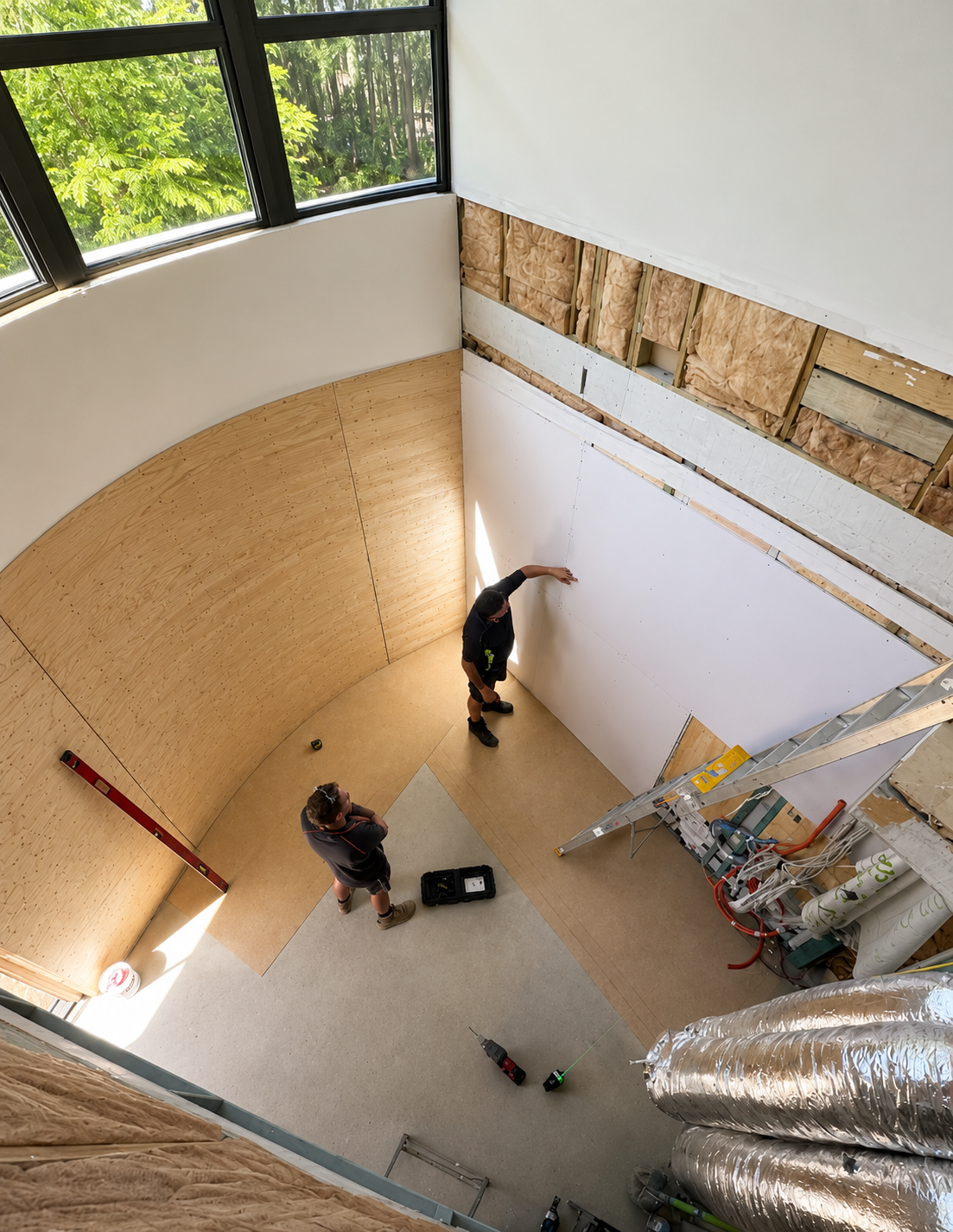 Before: timber framing and curved staircase project