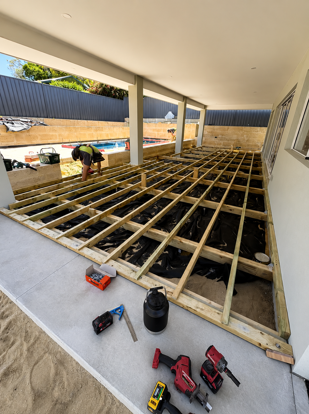 Before: spotted gum deck project